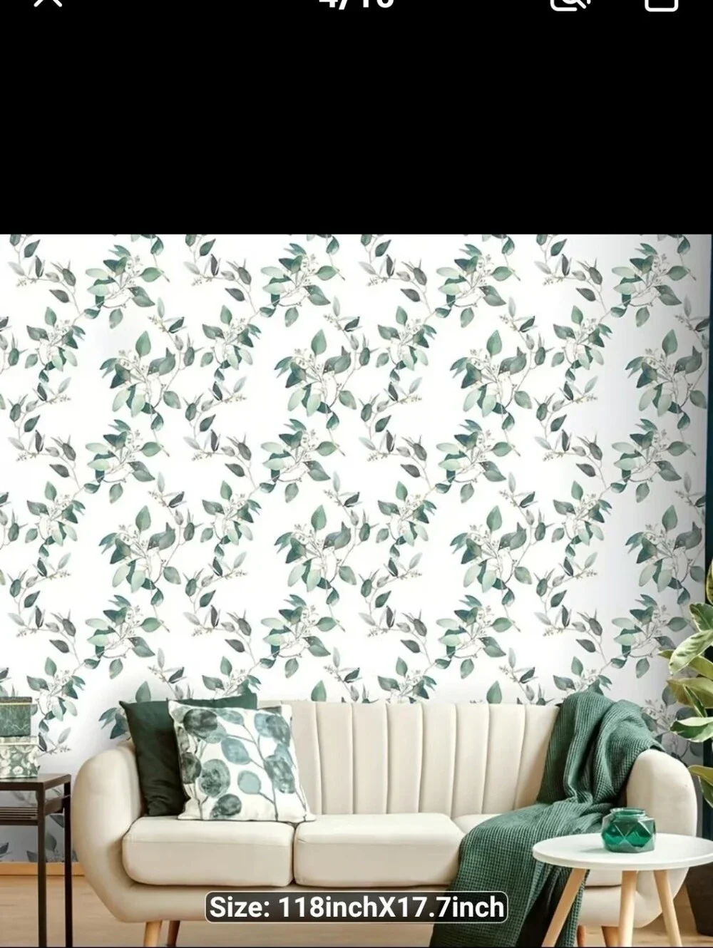 New 3 Rolls Botanical Green Leaf Self Adhesive Wallpaper #1567-2054